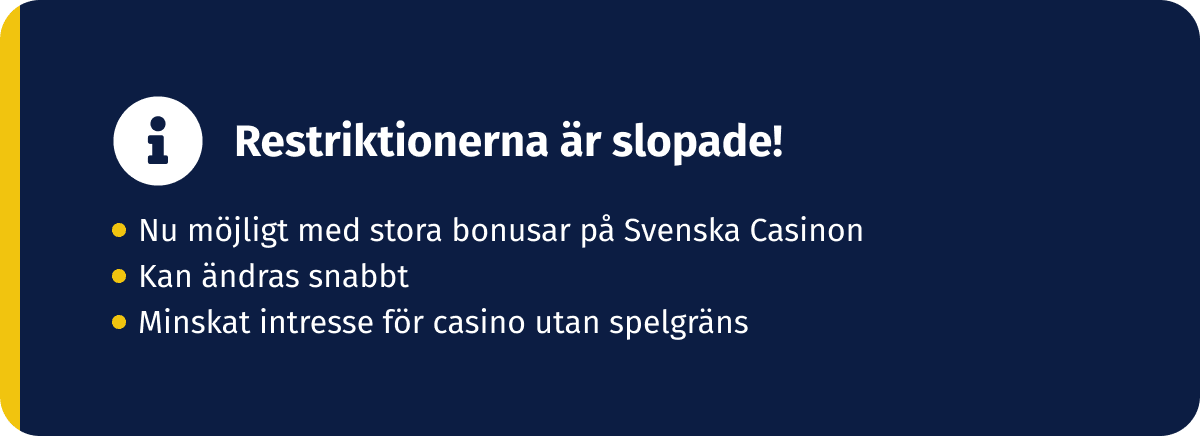 insättningsgränsen är borttagen på svenska casinon