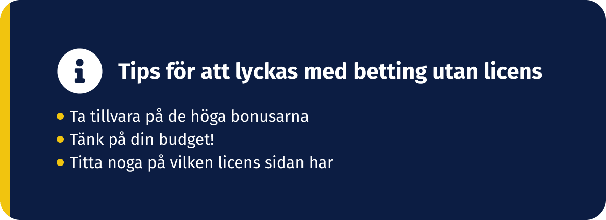 tips sebelum Anda mulai bermain di situs taruhan tanpa lisensi Swedia